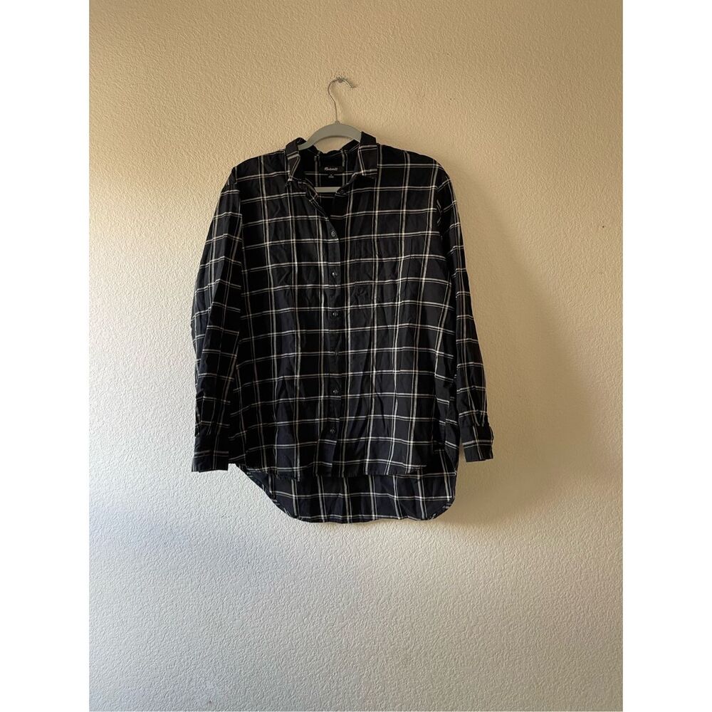 Madewell cotton flannel‎ white and black size medium